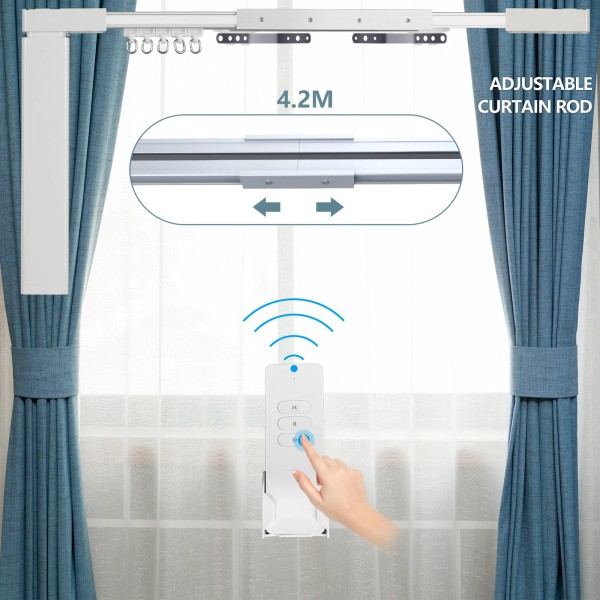 LAKAGA 87"-244" Motorized Curtain Track Motor Automatic Remote Control Wifi