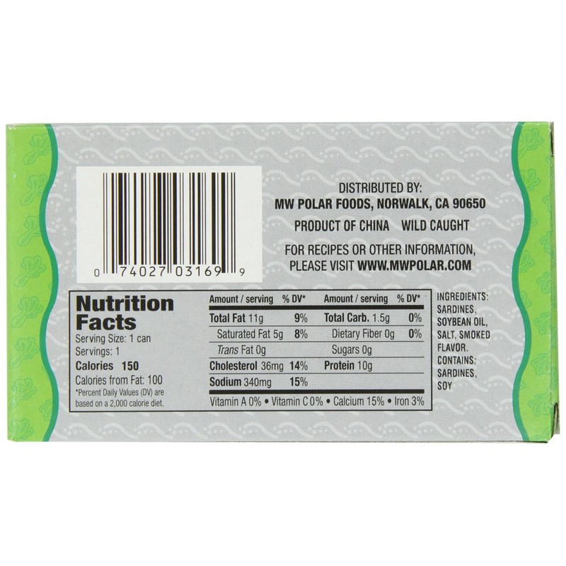 MW Polar Sardines, In Oil, 3-Ounce (Pack of 24)