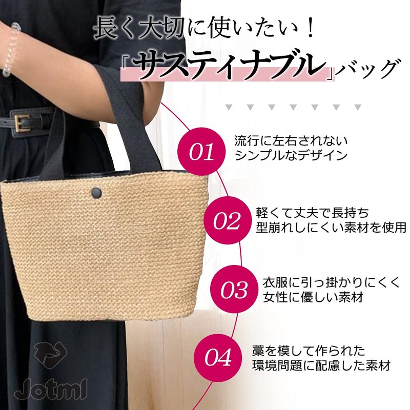 Jotml Women's Basket Bag, Elegant, With Scarf, Lightweight, Mini Tote,