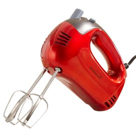 Brentwood Electric Hand Mixer Lightweight 5-Speed, Red
