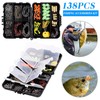 138pcs Fishing Accessories Set with Tackle Box Including Offset Worm