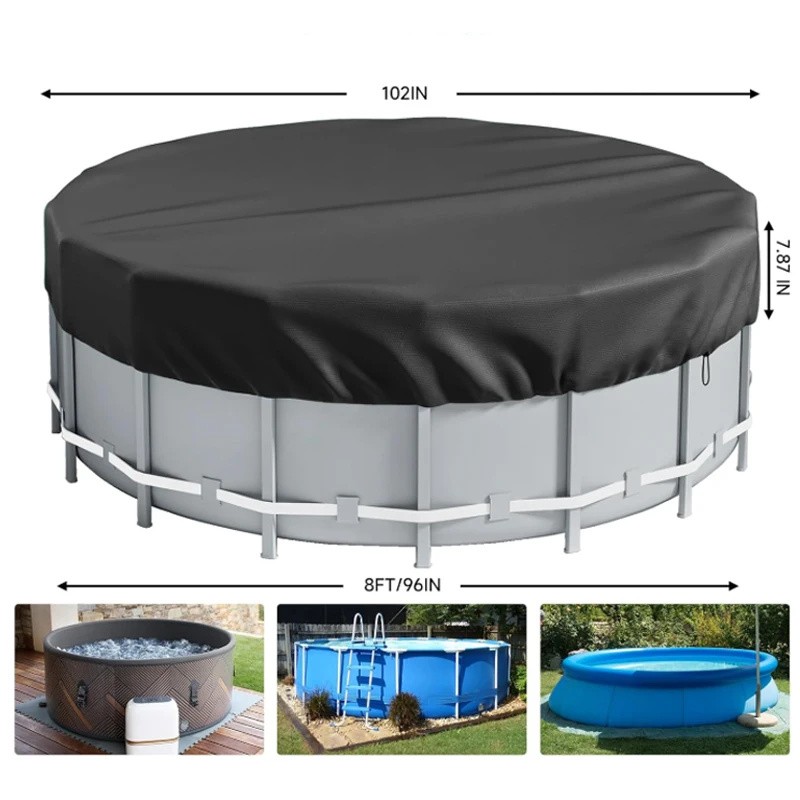 4 Ft Round 210D Waterproof Above Ground Pool Cover with