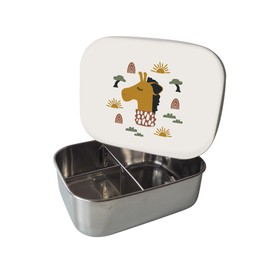 kikadu Lunch Box Giraffe Natural – Children's Tableware, BPA-Free, with Cute Prints, Dimensions 17 x 13 x 5.5 cm