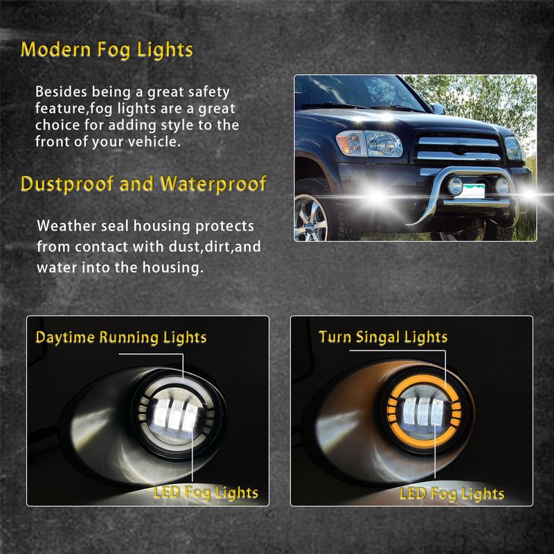 Luces antiniebla LED y DRL compatibles con Toyota Tundra 2007,