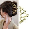 1 Pack Metal Gold Hair Claw Clips for Women French