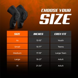 Bucwild Sports Pro Compression Padded Knee Sleeves Knee Pads Youth & Adult Basketball Football Wrestling Volleyball 1 Pair