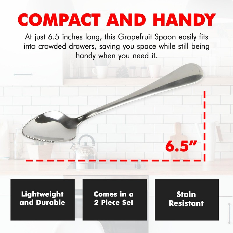 Chef Craft Select Serrated Grapefruit Spoon, 9 inch 2 piece