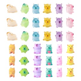 TVSVKWE 36 Pieces Cartoon Capybara Ornaments, Creative Cute Ornaments, Children'S Toys, Micro Landscape Accessories.