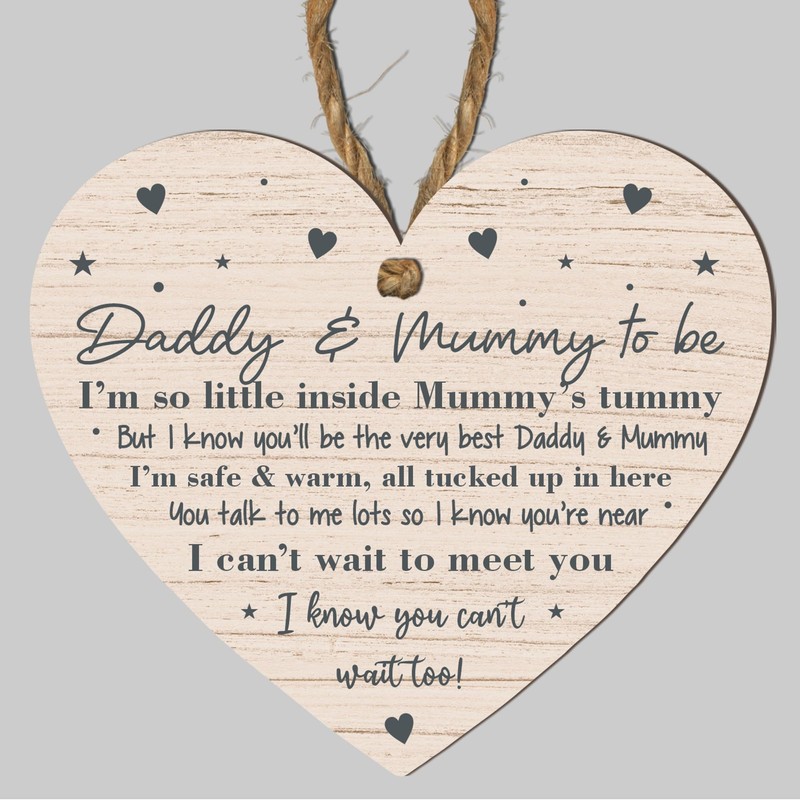 Handcrafted Countdown to Parenthood: Mummy & Daddy to Be Wooden