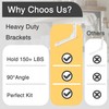 OVOV Heavy Duty Shelf Brackets 2 Pack Wall Mount Black