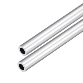 DMiotech 2Pack (11mm OD x 7mm ID) 6063 Aluminum Round Tube 300mm Length Industry Metal Tubing for Machinery Frame Construction DIY Projects
