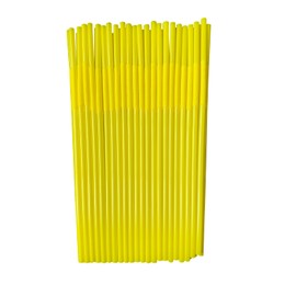 YAOSHENG 200pcs Yellow Straw 10.23" x 0.23"Solid Colors Flexible Drinking Straws, Plastic Disposable Bendy Straws (yellow)