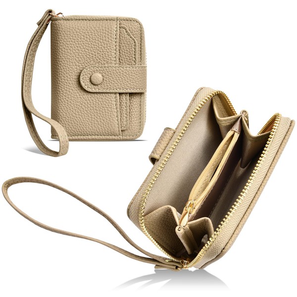Ganve Card Case with Coin Purse with Short Hand Strap,