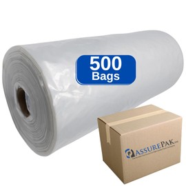 Clear Produce Poly Bag On A Roll for Bread, Meat and Groceries - 16"x30" - 500 Bags - 1 Roll Per Case - 1.5 mil