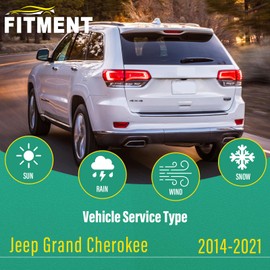 22" 21" 11" Windshield Wiper Blades Replacement for Jeep Grand Cherokee 2014 2015 2016 2017 2018 2019 2020 2021 Premium All Weather Front Rear Wipers Set - OEM Quality (Pack of 3)