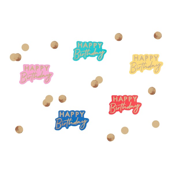 Ginger Ray Bright Multi Coloured and Table Scatter Confetti Gold