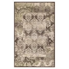 Superior Indoor Area Rug, Jute Backing, Geometric Paisley Floor Decor for Office, Living Room, Dining, Kitchen Floors, Bedroom, Entryway, Modern Rugs, Mystique Collection, 5' x 8', Brown
