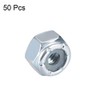sourcing map 8#-32 Nylon Insert Hex Lock Nuts, Carbon Steel