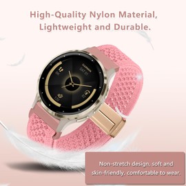 PinnWaa Nylon for Bracelet 18 mm 20 mm 22 mm, Elastic Magnetic with Magnetic Clasp Watch Strap, Adjustable Sports Replacement Strap Bracelets for Men and Women, 18 mm