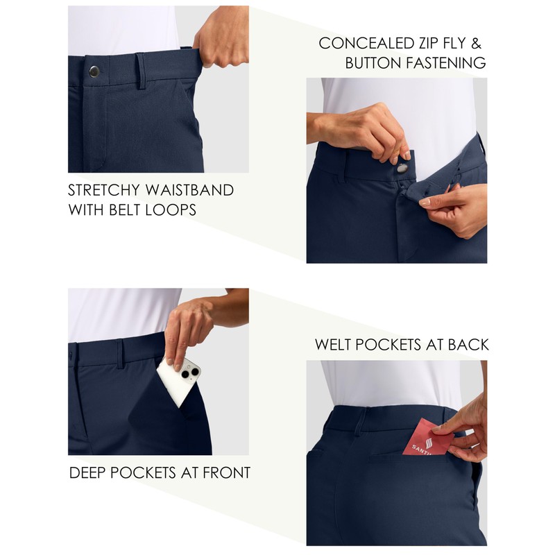 SANTINY Women's 5" Golf Shorts with Pockets Quick Dry Stretch