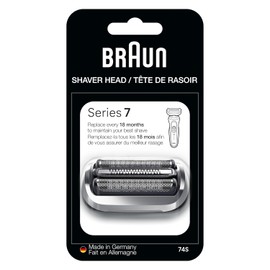 Braun Braun Series 7 Electric Shaver Replacement Head, Easily Attach Your Shaver Head for a Shave as efficient as Day one, Compatible with New Generation Series 7 Shavers, 74S, Silver
