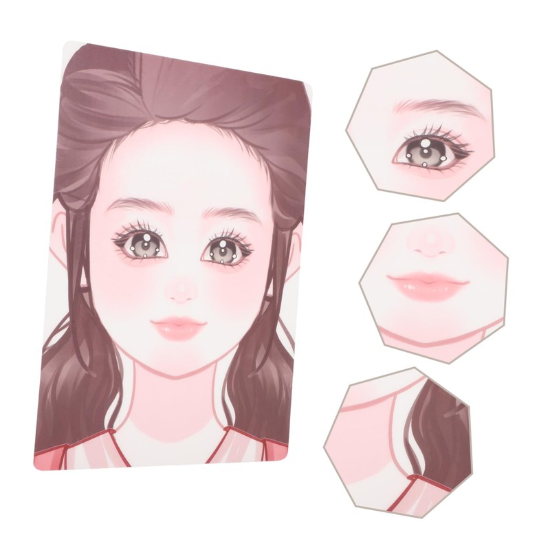 TEHAUX Reusable Face Painting Practice Board Washable Makeup Drawing Tool