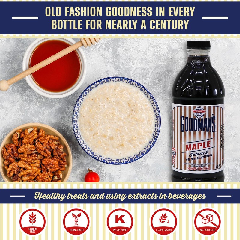 Goodman's Natural Maple Extract - Gluten-Free, Non-GMO, Kosher, Low Carb