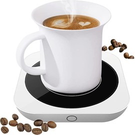 DoubleCare Calentador de Tazas de Café, 36 vatios, 3 ajustes de temperatura (hasta 176°F/80℃), Placa calentadora para té/agua/leche, Blanco