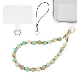 simarro Beaded Phone Wrist Strap, Cellphone Lanyard with Tether Tab Detachable Phone Bracelet Strap Hands-Free Wristlet Bracelet Marble Chain for Women