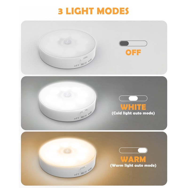 KALAHOL Motion Sensor Lights Indoor, Cupboard Lights, 6 Pack Stair