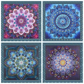 VVBAOZI - Juego de 4 mandala de diamantes de imitación de forma especial, kit de mandala para adultos (tamaño de lona: 9.84 x 9.84 pulgadas)