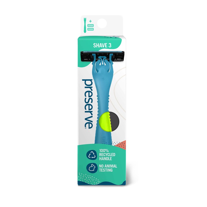 Preserve Shave 3 Razor Blade System - Titanium-Coated 3-Blade Razors