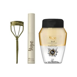 YUYA Jardín Vivo Set de Pestañas Enchinador  Máscara 10 Aceites Naturales Color Negro  Desmaquillante Bifásico  Define, Riza y Remueve Maquillaje de  