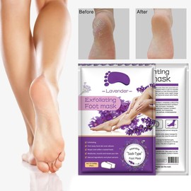 3 Pack Foot Peel Mask Callus Dead Skin Cells Remover Exfoliator Moisturizing Whitening Baby Soft Smooth Touch for Women Men (Lavender)