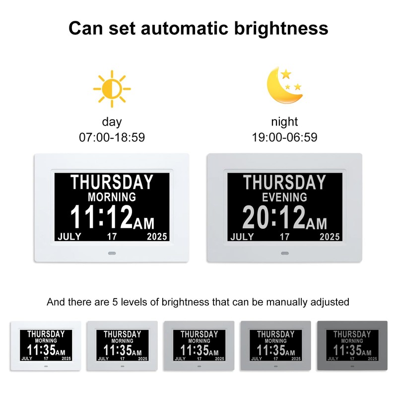 Golony Digital Alarm Clock for Seniors with Time,Date,and Month Display.Features