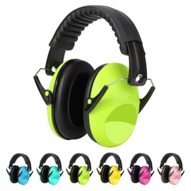 Kriogor Ear Defenders Children Noise Cancelling Headphones Passive Sound-Blocking Earmuffs 26dB SNR, Adjustable Kids Ear Defenders Protector for 2+ Year Old Boys Girls Autism Toddlers Children (Green)
