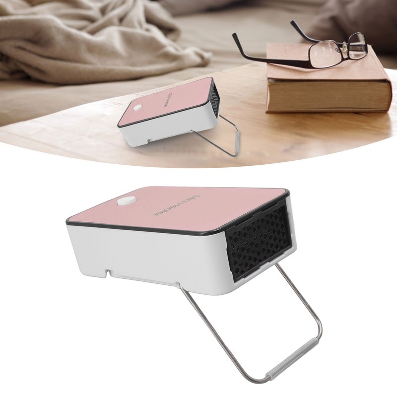 Mini Space Heater Pink Fast Heating Rotatable Holder Anti Slip