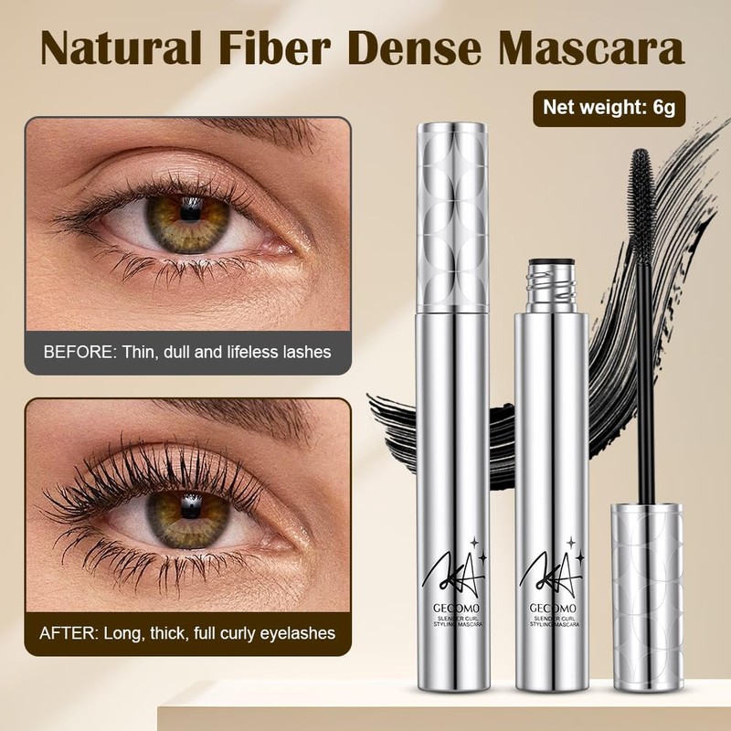 OSDUE Black Mascara for Older Women, Waterproof Mascara, 2-Pack
