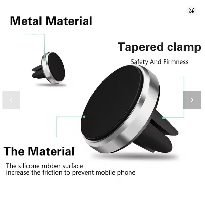 Magnetic Car Phone Mount for Air Vents – Compact Metal