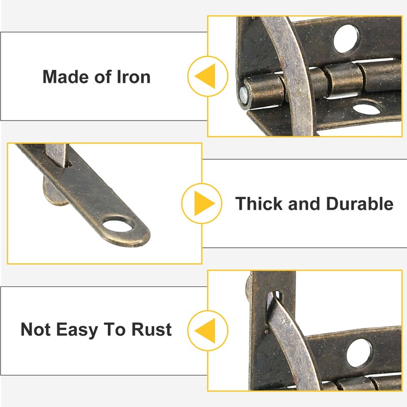 sourcing map 2Pcs Box Quadrant Hinge, 22x28mm Box Hinge Cases