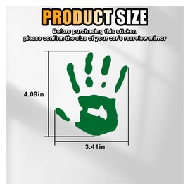 2PCS Car Wave Stickers, Wave Sign Decal Auto Waving Hand Stickers for Rearview Mirror Left Right, The Lazy Waver Car Decoration Compatible with Most Cars, SUVs (Green)