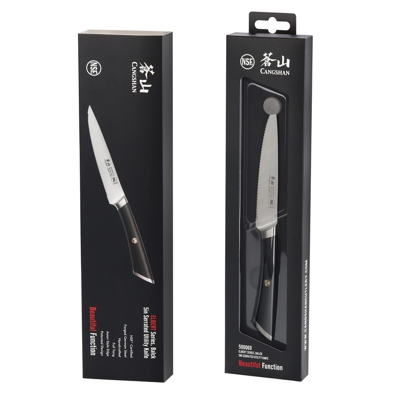 Cangshan ELBERT Series German Steel Forged 5" Serrated Utility Knife