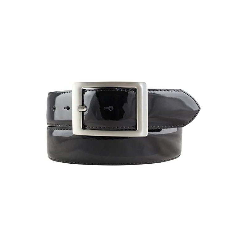 BELTINGER Patent Leather Belt with Double Buckle 4 cm Shiny