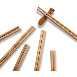 A1SONIC® Reusable Chopsticks Chinese Natural Bamboo Long Lightweight Wood Eating Cooking-10 Pairs Gift Sets Dishwasher, 9.8Inch /25cm