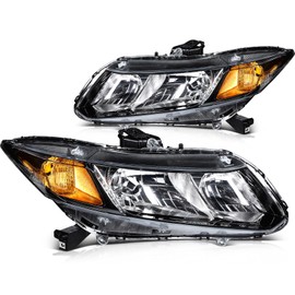 LBRST Headlight Assembly Compatible with for Honda Civic 2012-2015 Bulbs Not Included 33150TR0A01 33400TR0A01 33150TR2A01 331400TR2A01 HO2502144 HO2503144 HO2502145 HO2503145