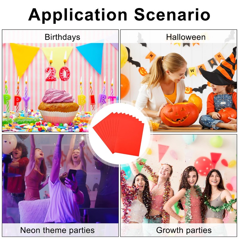 MECCANIXITY Glow in The Dark Card 10 Sheets Blank Neon