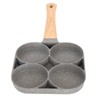 4‑Hole Egg Frying Pot Pancake Pan with Wood Handle for