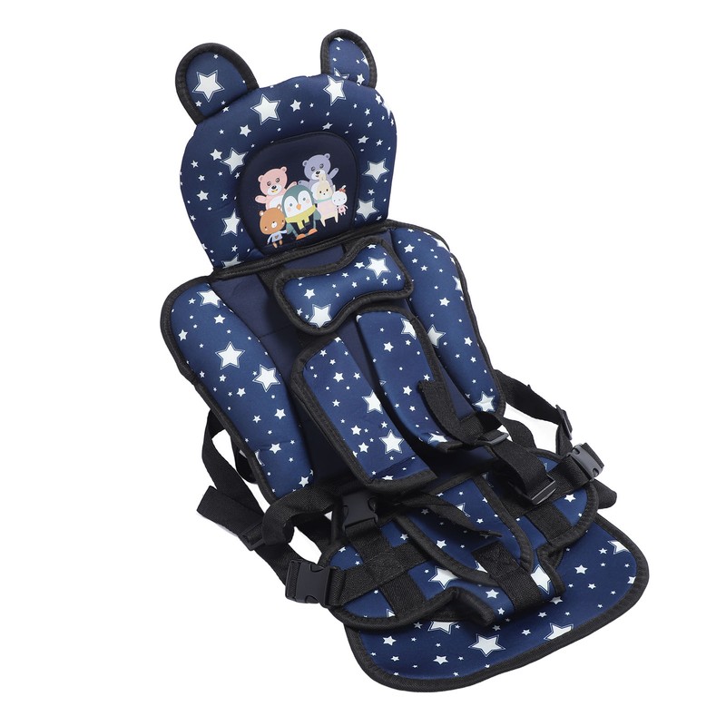 Toddler Car Seat Insert Bear Pattern Heighten Adjustable Fixing Straps