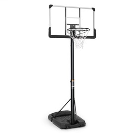 Basketball Hoop Outdoor 6.7ft-10ft Adjustable with 44 inch Backboard Portable Basketball Goal System with Sandbag Basketball Hoop Large Base and Wheels for Adults Youth in Backyard Driveway