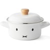 Fuji Horo Miffy Face IH Compatible Casserole Two-Handle Pot, White,